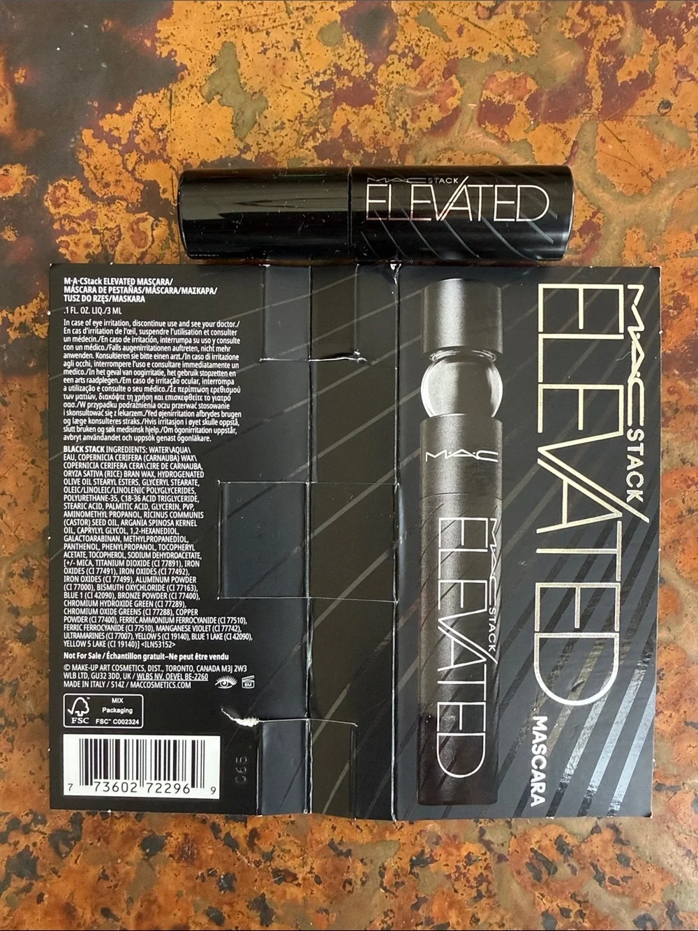 MAC Black Stack Elevated 36HR Lifted Volumized Wispy Lashes Smudge Proof Mascara